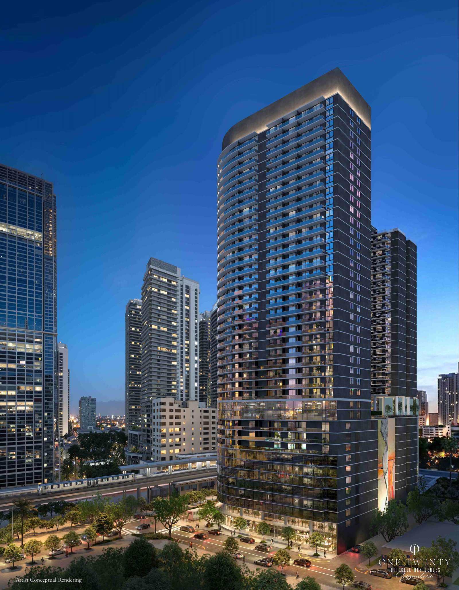 Tower exterior at One Twenty Brickell Signature